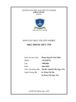 BÁO CÁO THỰC TẬP TẠI NHÀ THUỐC ĐỨC TÍN, KHOA DƯỢC