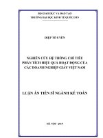 Nghiên cứu hệ thống chỉ tiêu phân tích hiệu quả hoạt động của các doanh nghiệp giấy việt nam