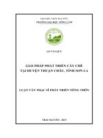 Giải pháp phát triển cây chè tại huyện Thuận Châu, tỉnh Sơn La (Luận văn thạc sĩ)