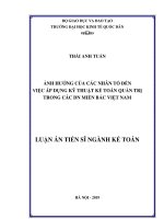 Ảnh hưởng của các nhân tố đến việc áp dụng kế toán quản trị trong các doanh nghiệp miền Bắc Việt Nam
