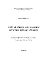 Thiết kế bài học môn khoa học lớp 4 theo tiếp cận năng lực 