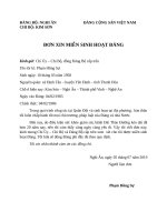 Đơn xin miễn sinh hoạt Đảng