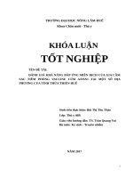 ĐÁNH GIÁ KHẢ NĂNG ĐÁP ỨNG MIỄN DỊCH CỦA GIA CẦM SAU TIÊM PHÒNG VĂCXIN CÚM A / H5N1 TẠI MỘT SỐ ĐỊA PHƯƠNG CỦA TỈNH THỪA THIÊN HUẾ