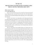 PHƯƠNG PHÁP GIẢI một số bài tập ĐỊNH LƯỢNG TRONG CHƯƠNG TRÌNH hóa học lớp 9