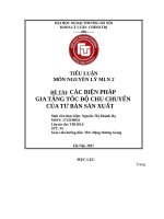 CÁC BIỆN PHÁP GIA TĂNG TỐC ĐỘ CHU CHUYỂN CỦA TƯ BẢN SẢN XUẤT