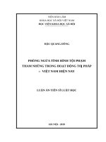 Phòng ngừa tình hình tội phạm tham nhũng trong hoạt động tư pháp ở việt nam hiện nay