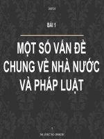 GIÁO ÁN ĐIỆN TỬ MÔN PHÁP LUẬT CĐ GIÁO DỤC NGHỀ NGHIỆP. MỘT SỐ VẪN ĐỀ CHUNG VỀ NHÀ NƯỚC VÀ PHÁP LUẬT 2022