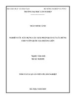 Nghiên cứu xây dựng các giải pháp quản lý lửa rừng cho vườn quốc gia hoàng liên tt 