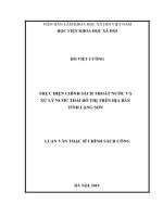 Thực hiện chính sách thoát nước và xử lý nước thải đô thị trên địa bàn tỉnh lạng sơn 
