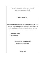 Điều kiện kinh doanh du lịch theo pháp luật việt nam từ thực tiễn khu di tích làng cổ đường lâm, thị xã sơn tây, thành phố hà nội 