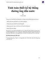 Tính toán thiết kế hệ thốngđường ống dẫn nước