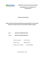 EFFECTIVENESS OF HUMAN RESOURCE RECRUITMENT & SELECTIONPROCESS IN THE GIAO HANG TIET KIEM COMPANY (GHTK)