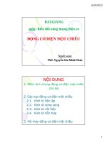 BÀI GIẢNG mônmôn: : BiếnBiến đổiđổi năngnăng lượnglượng điệnđiện cơcơĐỘNG CƠ ĐIỆN MỘT CHIỀU ĐỘNG CƠ ĐIỆN MỘT CHIỀU