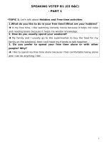 Trả lời các chủ đề Nói (speaking) trong đề thi tiếng Anh B1 (VSTEP)