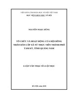 Tổ chức và hoạt động của hội đồng nhân dân cấp xã từ thực tiễn thành phố tam kỳ, tỉnh quảng nam 
