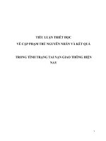 Tiểu luận Triết học: về cập phạm trù Nguyên nhân  Kết quả. Vấn đề tai nạn giao thông ở nước ta hiện nay