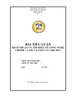 BÀI TIỂU LUẬN DỊCH THUẬT VÀ TÌM HIỂU VỀ CÔNG NGHỆ CRISPR – CAS9 VÀ CHẤT ỨC CHẾ PD1