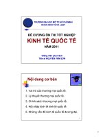 ĐỀ CƯƠNG ÔN THI TỐT NGHIỆPKINH TẾ QUỐC TẾKINH TẾ QUỐC TẾNĂM 2011NĂM 2011
