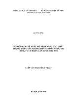 Nghiên cứu, đề xuất mô hình nâng cao chất lượng công tác chống thất thoát nước tại công ty cổ phần cấp nước thủ đức 