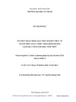 Tổ chức hoạt động dạy một số kiến thức về nguồn điện xoay chiều theo định hướng giáo dục stem cho học sinh THPT 