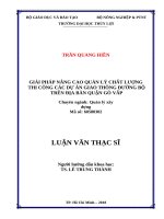 Giải pháp nâng cao hiệu quả công tác quản lý chất lượng tư vấn thiết kế công trình thủy lợi trên địa bàn quận 12 