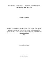 Đề xuất giải pháp nhằm nâng cao năng lực quản lý dự án đầu tư xây dựng công trình tại ban quản lý dự án đầu tư xây dựng huyện chương mỹ thành phố hà nội 