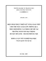 Biện pháp phát triển kỹ năng giao tiếp cho trẻ mẫu giáo lớn thông qua trò chơi đóng vai theo chủ đề tại trường mầm non đại thịnh   huyện mê linh   thành phố hà nội 