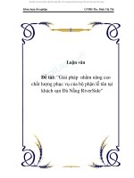 Giải pháp  nhằm nâng cao chất lượng phục vụ của bộ phận lễ tân tại khách sạn Đà Nẵng RiverSide