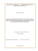 Đề xuất giải pháp về quản lý và kỹ thuật bảo đảm chất lượng thi công bê tông đầm lăn (RCC) công trình thủy điện xekaman 1 