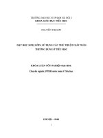 Dạy học sinh lớp 4 các thủ thuật giải toán thường dùng ở tiểu học 