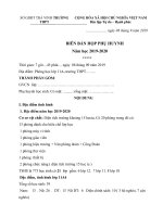 Biên bản họp phụ huynh đầu năm