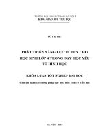 Phát triển năng lực tƣ duy cho học sinh lớp 4 trong dạy học yếu tố hình học 