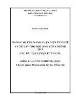 Nâng cao khả năng nhận diện từ ghép và từ láy cho học sinh lớp 4 thông qua các bài tập luyện từ và câu 