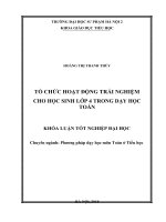 Tổ chức hoạt động trải nghiệm cho học sinh lớp 4 trong dạy học môn toán 
