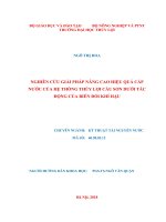 Nghiên cứu giải pháp nâng cao hiệu quả cấp nước của hệ thống thủy lợi cầu sơn dưới tác động của biến đổi khí hậu 