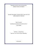 ARB MED ARB MODEL INTERNATIONAL PRACTICE AND APPLICABILITY IN VIETNAM 