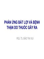 Bệnh thận cấp do thuốc  bài giảng đh dược Hà Nội