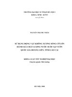 Sử dụng động vật không xương sống cỡ lớn đánh giá chất lượng nước suối tại vườn quốc gia hoàng liên, tỉnh lào cai 