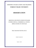 SERVICES AND INNOVATIONS OF MAJOR INTERNATIONAL COMMERCIAL COURTS, IMPLICATIONS TO VIETNAM 