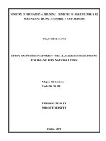 Nghiên cứu xây dựng các giải pháp quản lý lửa rừng cho vườn quốc gia hoàng liên tt tiếng anh 