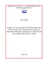 Nghiên cứu các giải pháp ứng phó với thiếu hụt nước cấp hồ chứa nước phú vinh, tỉnh quảng bình trong điều kiện ảnh hưởng của biến đổi khí hậu và phát triển kinh tế   xã hội 