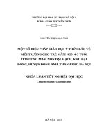 Một số biện pháp giáo dục ý thức bảo vệ môi trường cho trẻ mầm non 4   5 tuổi ở trường mầm non đại mạch   đại đồng, huyện đông anh, thành phố hà nội 