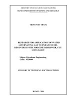 ghiên cứu ứng dụng công nghệ bơm ép luân phiên nước   khí hydrocacbon nhằm nâng cao hệ số thu dầu tại tầng miocene bể cửu long tt tiếng anh 