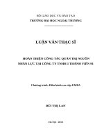HOÀN THIỆN CÔNG TÁC QUẢN TRỊ NGUỒN NHÂN LỰC TẠI CÔNG TY TNHH 1 THÀNH VIÊN 91