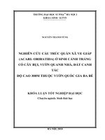 Nghiên cứu cấu trúc quần xã ve giáp (acari oribatida) ở sinh cảnh trảng cỏ cây bụi, vườn quanh nhà, đất canh tác độ cao 300m thuộc vườn quốc gia ba bể 