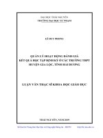 Quản lý hoạt động đánh giá kết quả học tập định kỳ ở các trường THPT huyện Gia Lộc, tỉnh Hải Dương (Luận văn thạc sĩ)