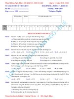 KIỂM TRA 30 PHÚT CHƯƠNG 6 7 CHẤT KHÍ đề gốc UP lên MẠNG 