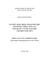 Tổ chức hoạt động ngoài môn học nhằm phát triển năng lực giải quyết vấn đề toán học cho học sinh lớp 3 