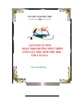 TẬP GIÁO ÁN MẪU SOẠN THEO HƯỚNG PHÁT TRIỂN NĂNG LỰC HỌC SINH TIỂU HỌC  LỚP 4 TUẦN 6.