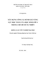 Xây dựng công cụ đánh giá năng lực học toán của học sinh lớp trong chủ đề số tự nhiên 